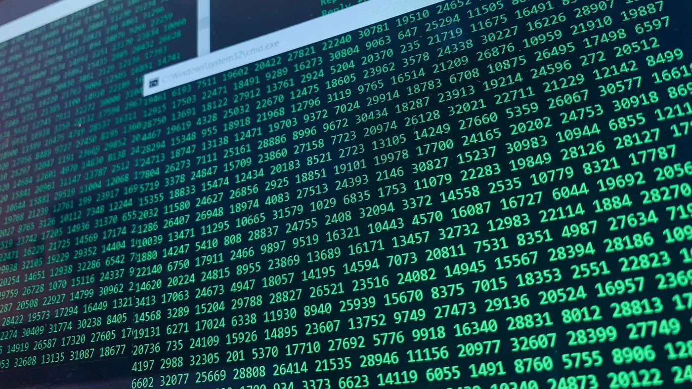 Dense columns of figures filling a screen