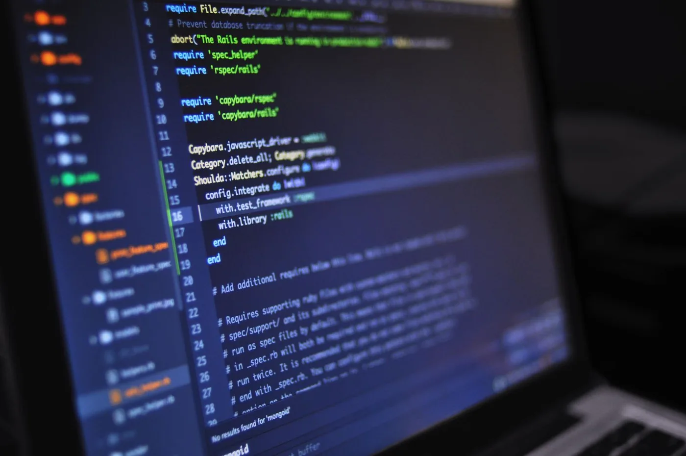 Source code open in an editor on a dark screen